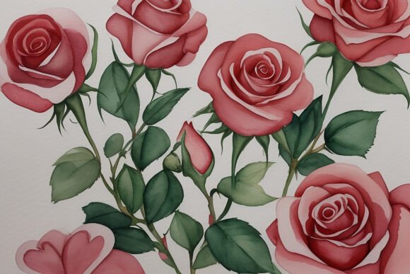 Download Watercolor Rose Digital Paper Background - Premium Resources