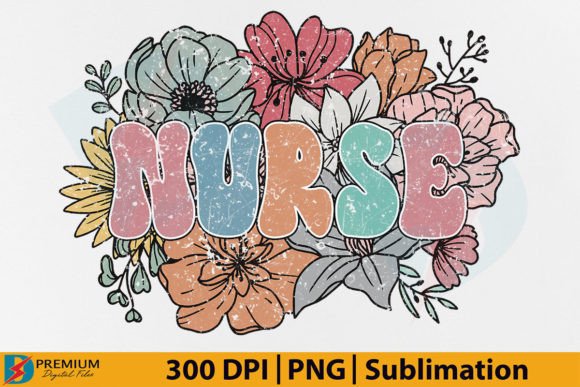 Download Retro Nurse PNG, Floral Flower Design - Design Collection